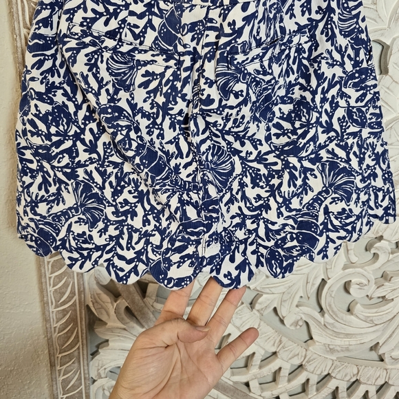 Lilly Pulitzer Colette Scallop Hem Skort Blue Size 4 Bay Blue Krillin It - Picture 7 of 9